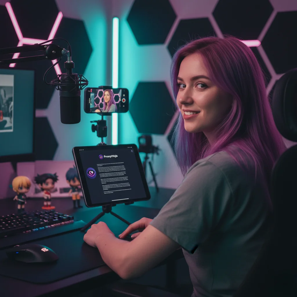 Ejemplo de un teleprompter en uso profesional