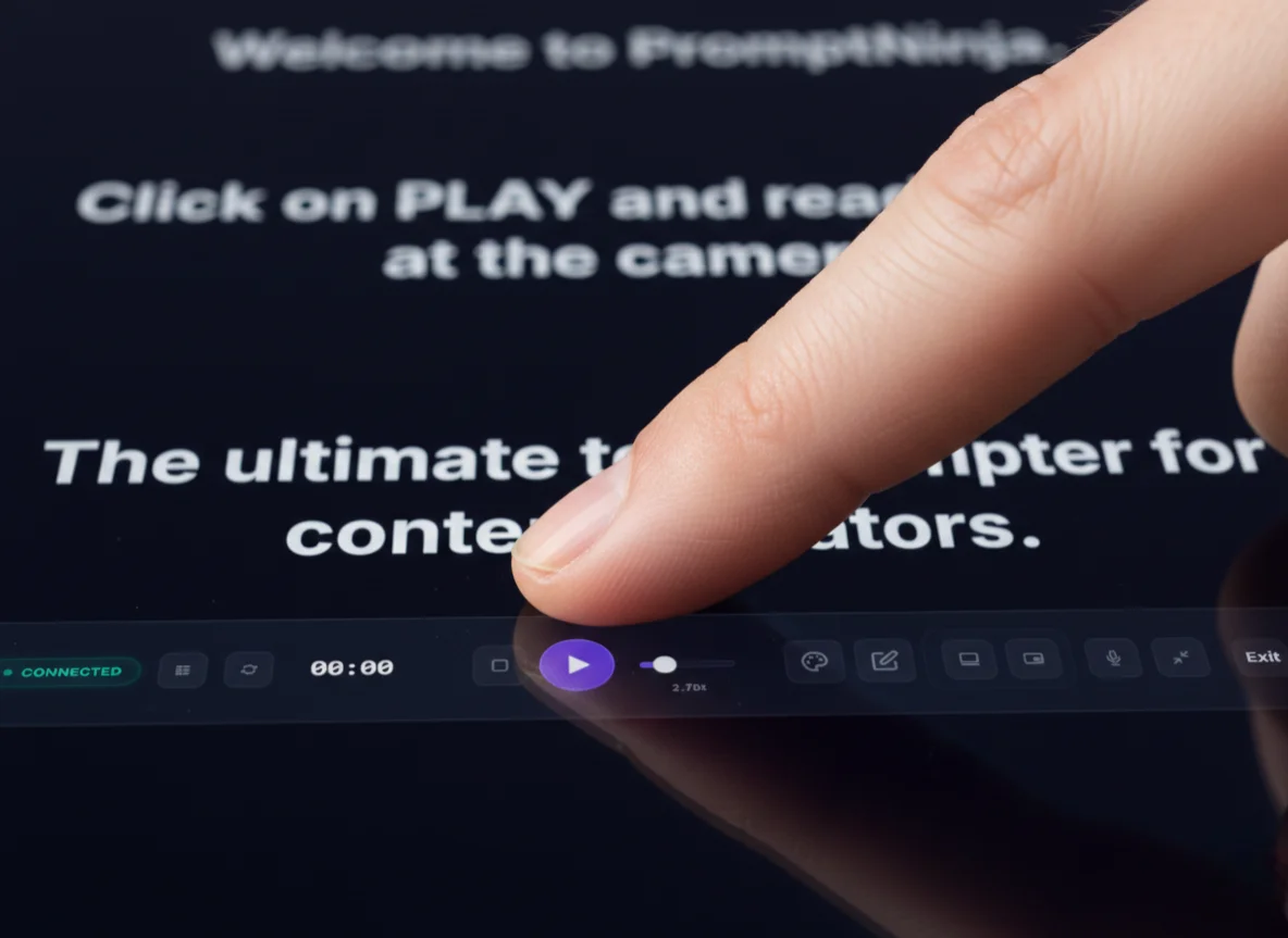 Interfaz de control de velocidad del teleprompter en el móvil