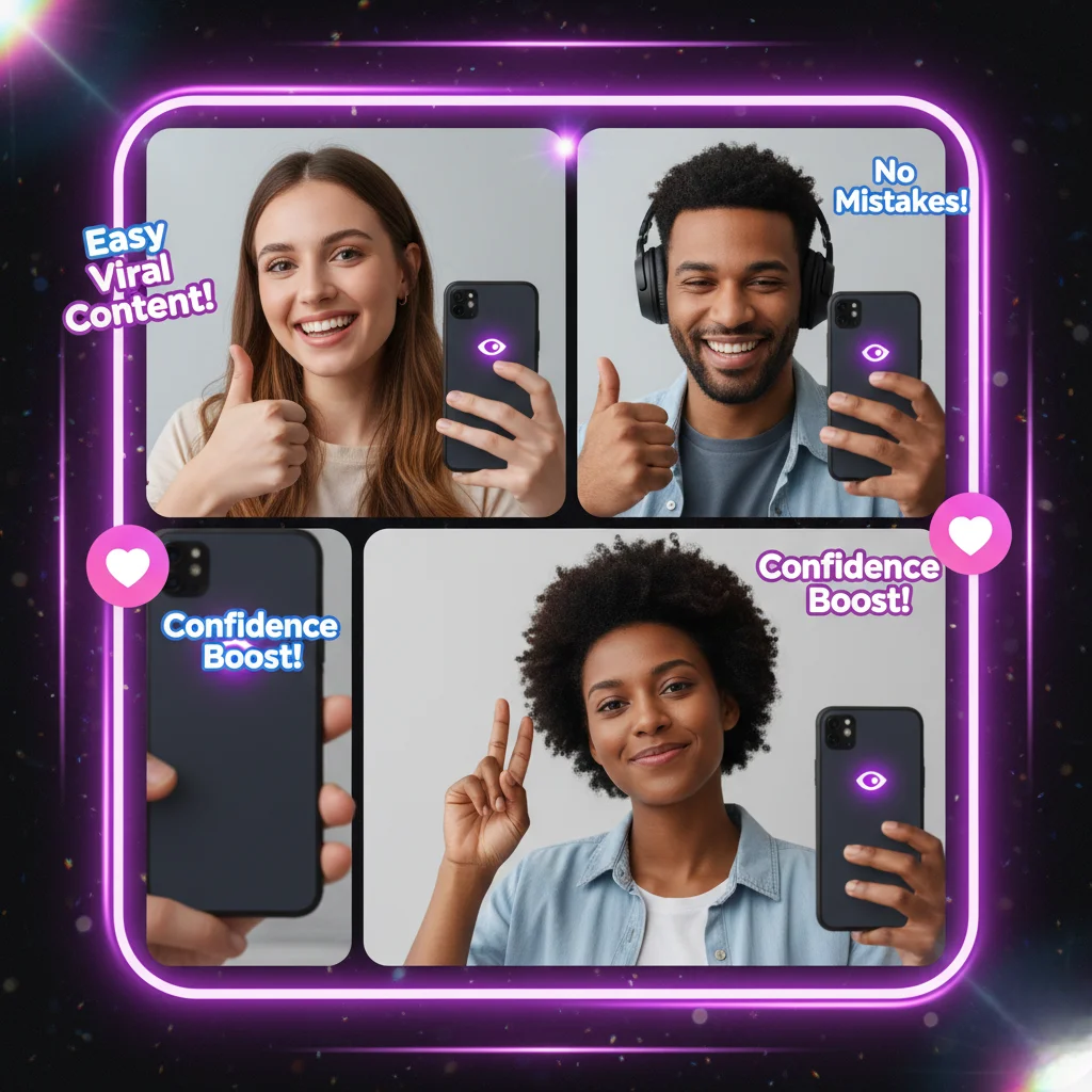 Close-up da interface do teleprompter PromptNinja em um smartphone